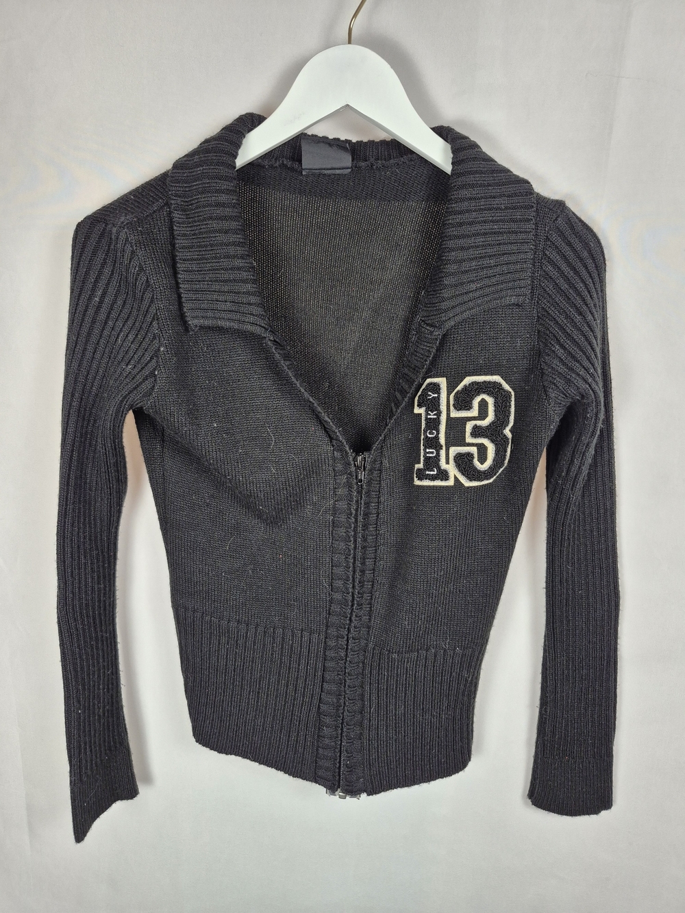 Lucky 13 Black Zip-Up Women's Sweater Size M